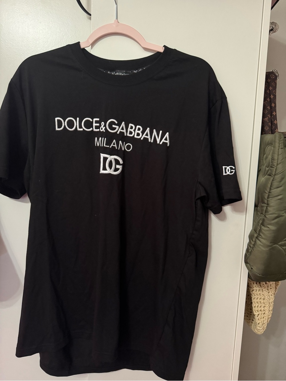 Dolce & Gabbana Black T-Shirt with White Milano Logo